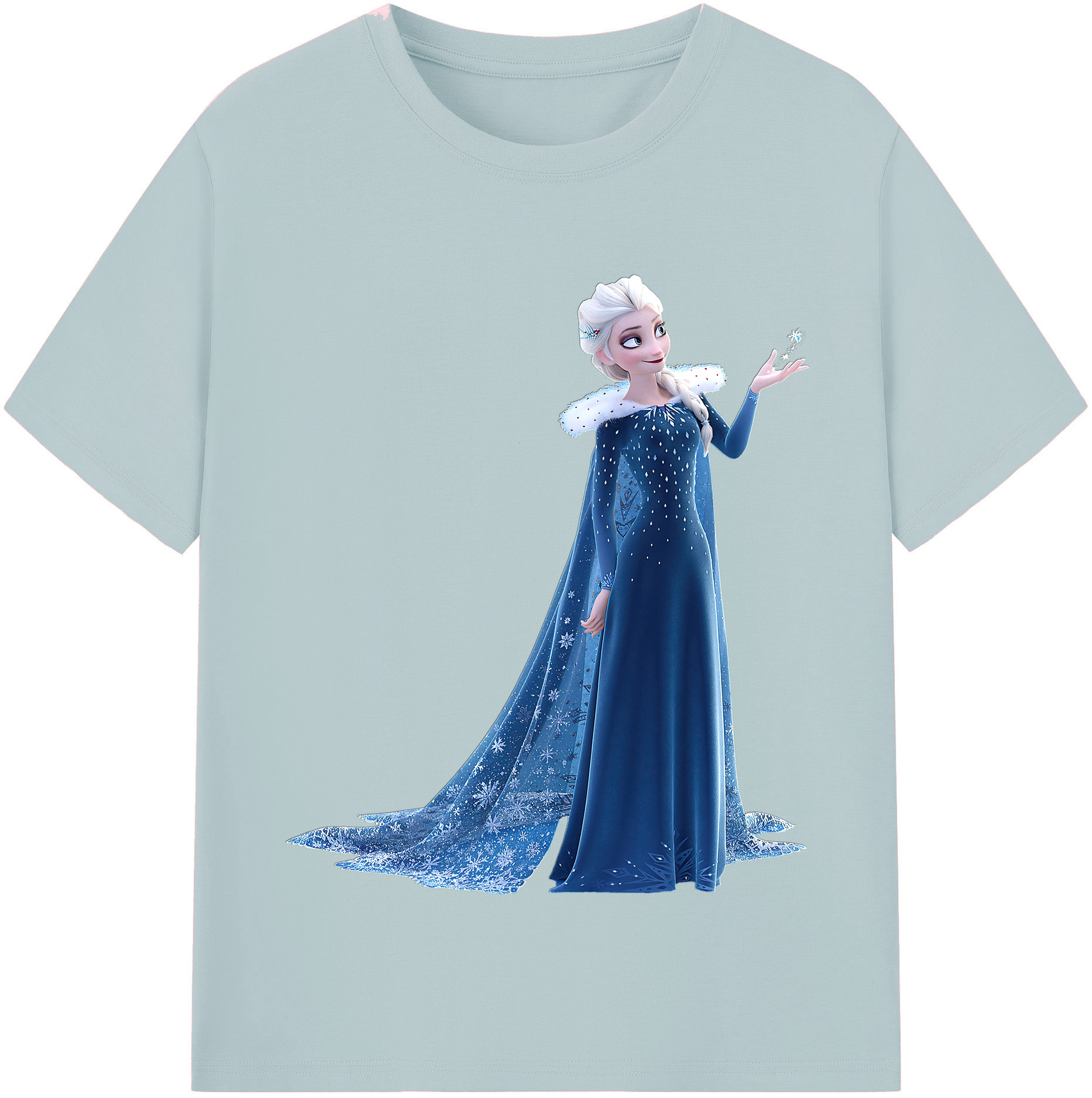 （画像用） アナと雪の女王 アンナ エルサ Frozen Anna Elsa 綿100％半袖Tシャツ（フロントプリント）
